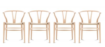CH24 Wishbone Chair / Y-Chair Stuhl Buche geseift 4-er Set Carl Hansen & Søn